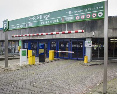 Entrance to park and ride Slinge