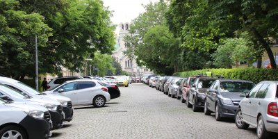 Street with parking cars