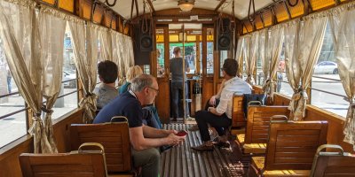 Inside old tram